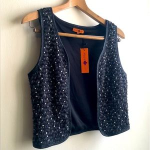 Maple & Cliff Black, Gray Wool Boucle Vest Size Small